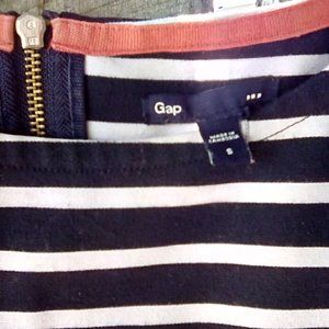2/$25 Gap Striped 3/4 sleeve Shift Dress Navy Blue & White Size Small
